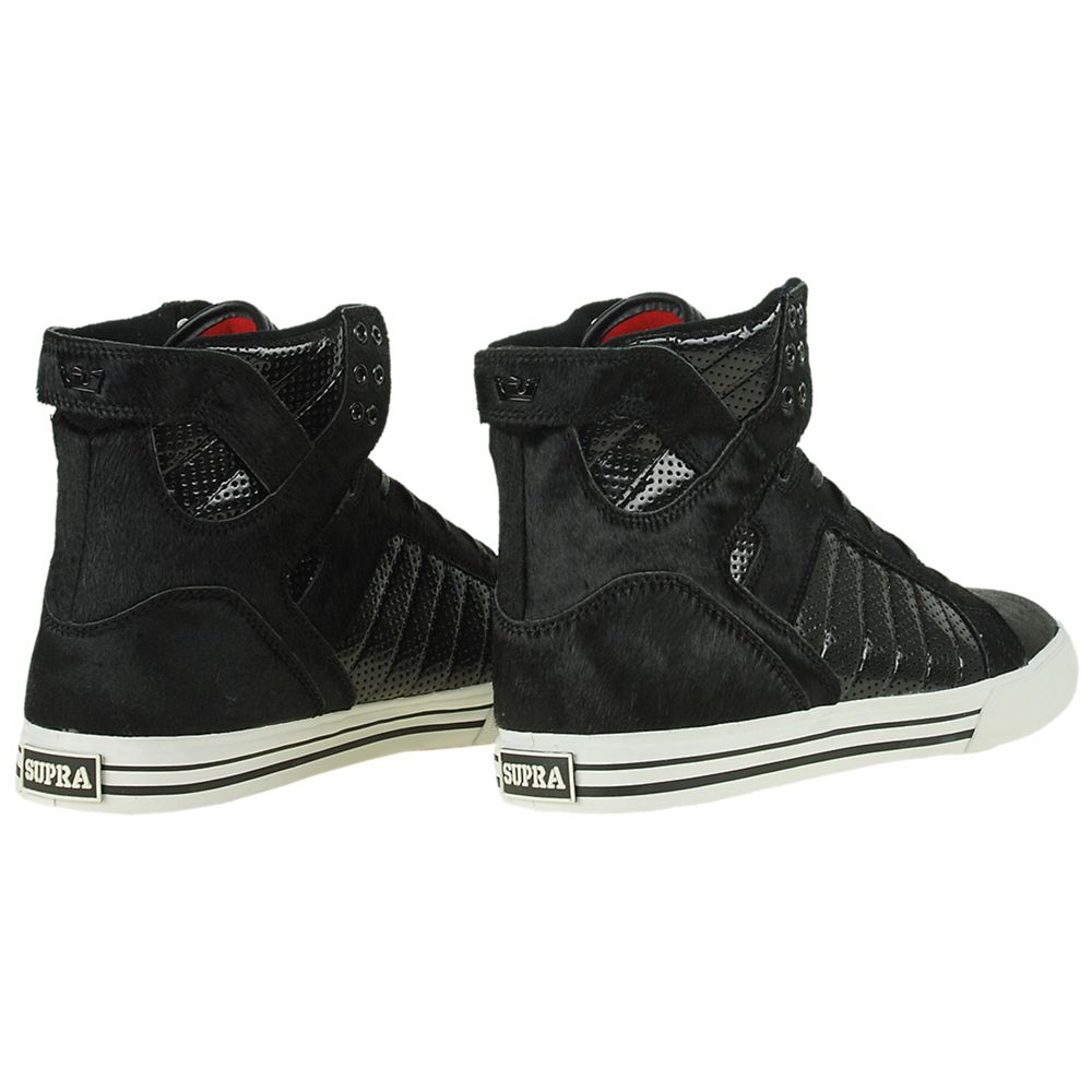 Baskets Montantes Supra SkyTop NS Noir Black Pony Fur Homme | EPD-89101288